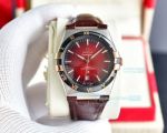 Copy Omega Constellation Gents’ 39mm D-Red Dial Red Leather Strap Citizen Watch